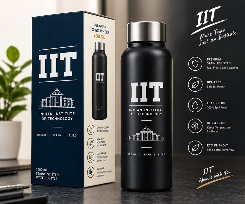 IIT Steel Flask (Black, 500ml)